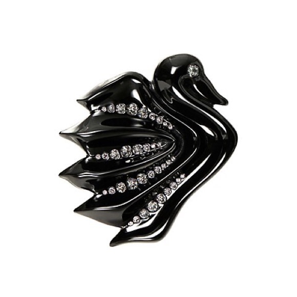 NWT TORY BURCH SWAN RESIN SWAROVSKI CRYSTAL EARRINGS - Picture 5 of 6